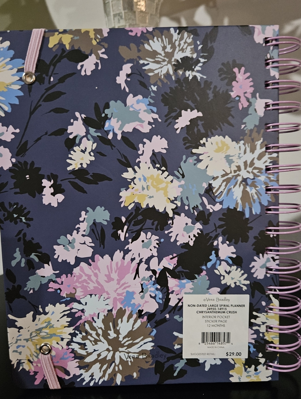 Vera Bradley Floral Spiral Non Dated Planner in Navy & Pastel NWT - Picture 3 of 15